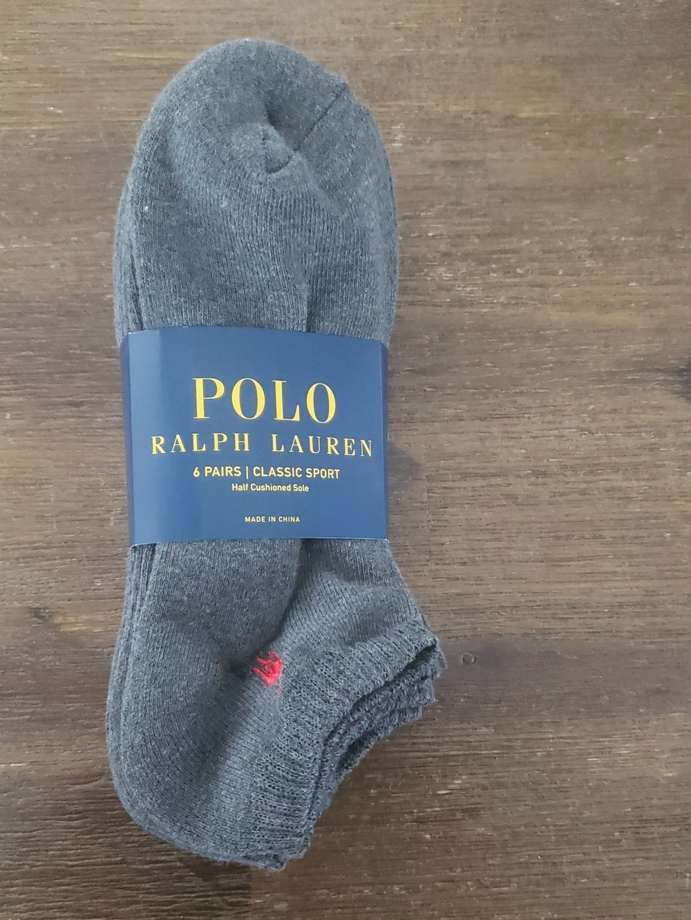 Polo by Ralph Lauren Men’s Gray No-Show Socks - 6 Pack Size 10-13